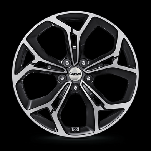 Carwel Карачи 203 7x17/5x114.3 D67.1 ET45 Чёрный глянцевый с полированной лицевой частью