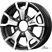 iFree Тайган 6x16/5x139.7 D98.1 ET40 Чёрный глянцевый с полированной лицевой частью