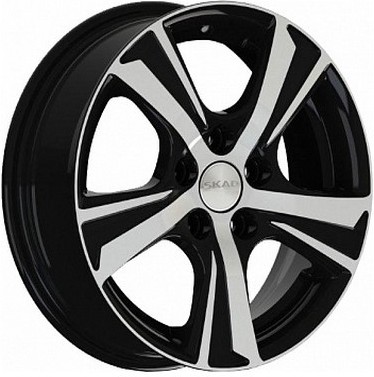 Скад Крит 5.5x14/4x100 D67.1 ET45 Чёрный глянцевый с полированной лицевой частью