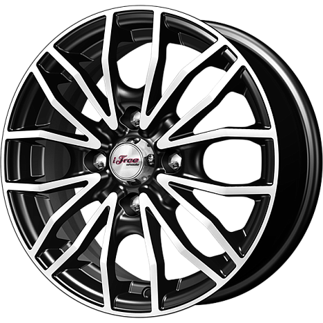 iFree Флайт 5.5x14/4x98 D58.5 ET35 Чёрный глянцевый с полированной лицевой частью