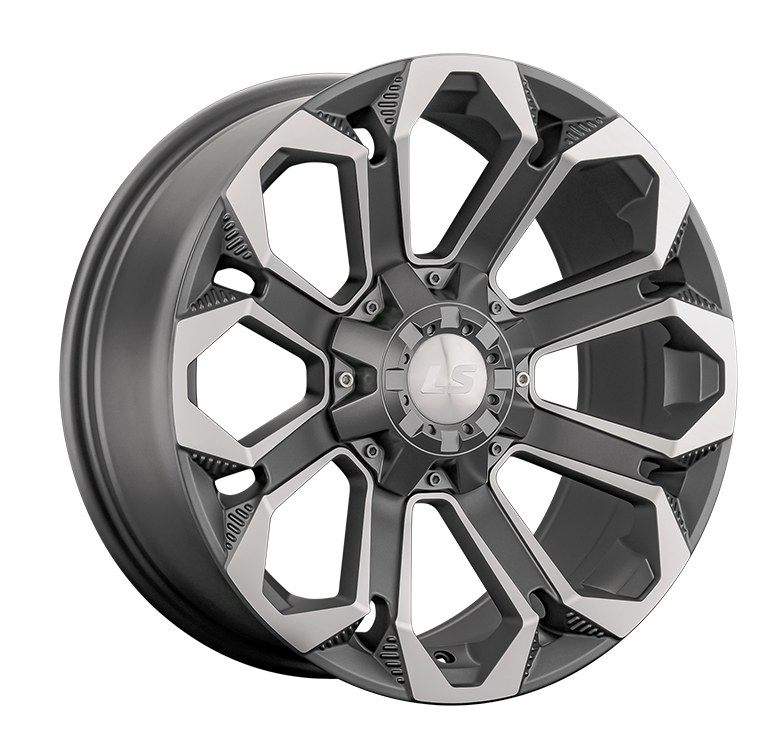 LS 1366 9x18/6x139.7 D106.1 ET20 Темно-серый матовый .частично полированный