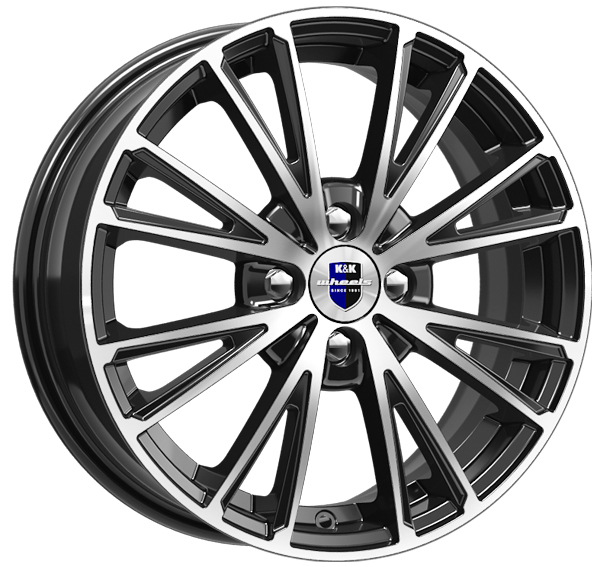 K&K Меандр 6x15/4x100 D67.1 ET45 Черный глянцевый с полированными элементами лицевой поверхности