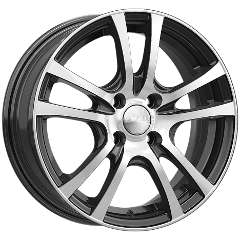 Скад Дели 6x15/5x100 D57.1 ET38 Чёрный глянцевый с полированной лицевой частью