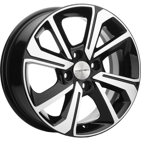 Khomen Wheels KHW1501 (15_Rio II) 6x15/4x100 D54.1 ET46 Глянцевый черный с полированной лицевой частью