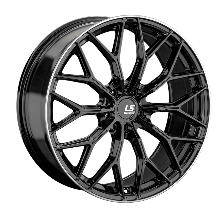 LS RC69 8x18/5x114.3 D67.1 ET35 Черный. с полированным ободом