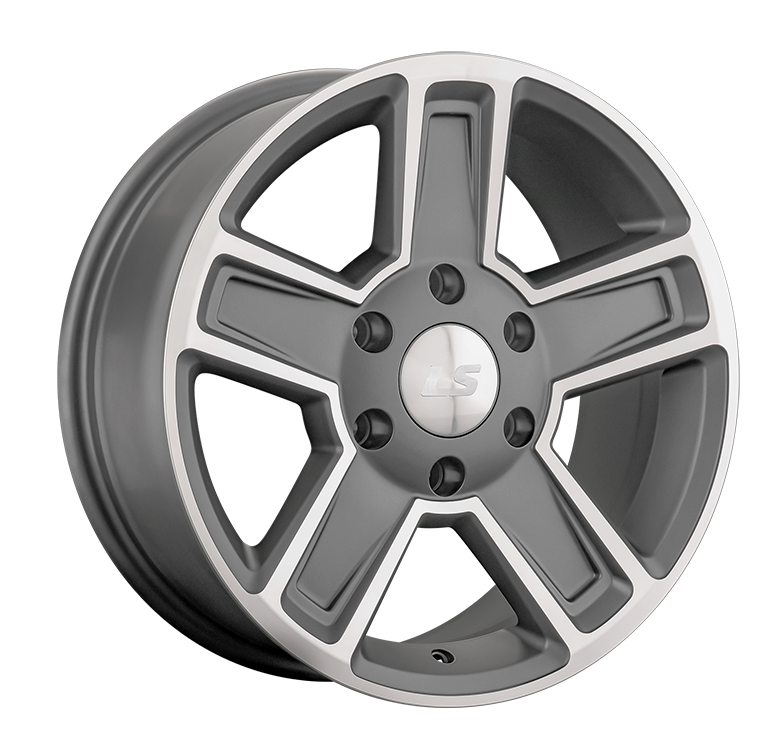 LS 1296 8x17/6x139.7 D100.1 ET38 Темно-серый матовый .частично полированный