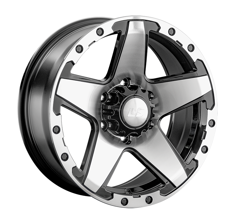 LS 1284 8x17/6x139.7 D100.1 ET30 Чёрный полностью полированный