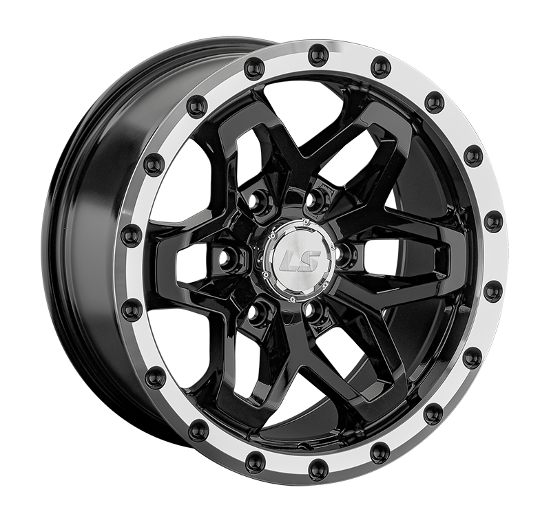 LS 1350 9x17/6x139.7 D106.1 ET15 Черный. с полированным ободом