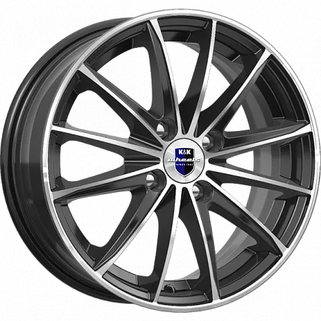 K&K Пойнт Бланк 6x15/4x98 D58.5 ET35 Черный глянцевый с полированными элементами лицевой поверхности