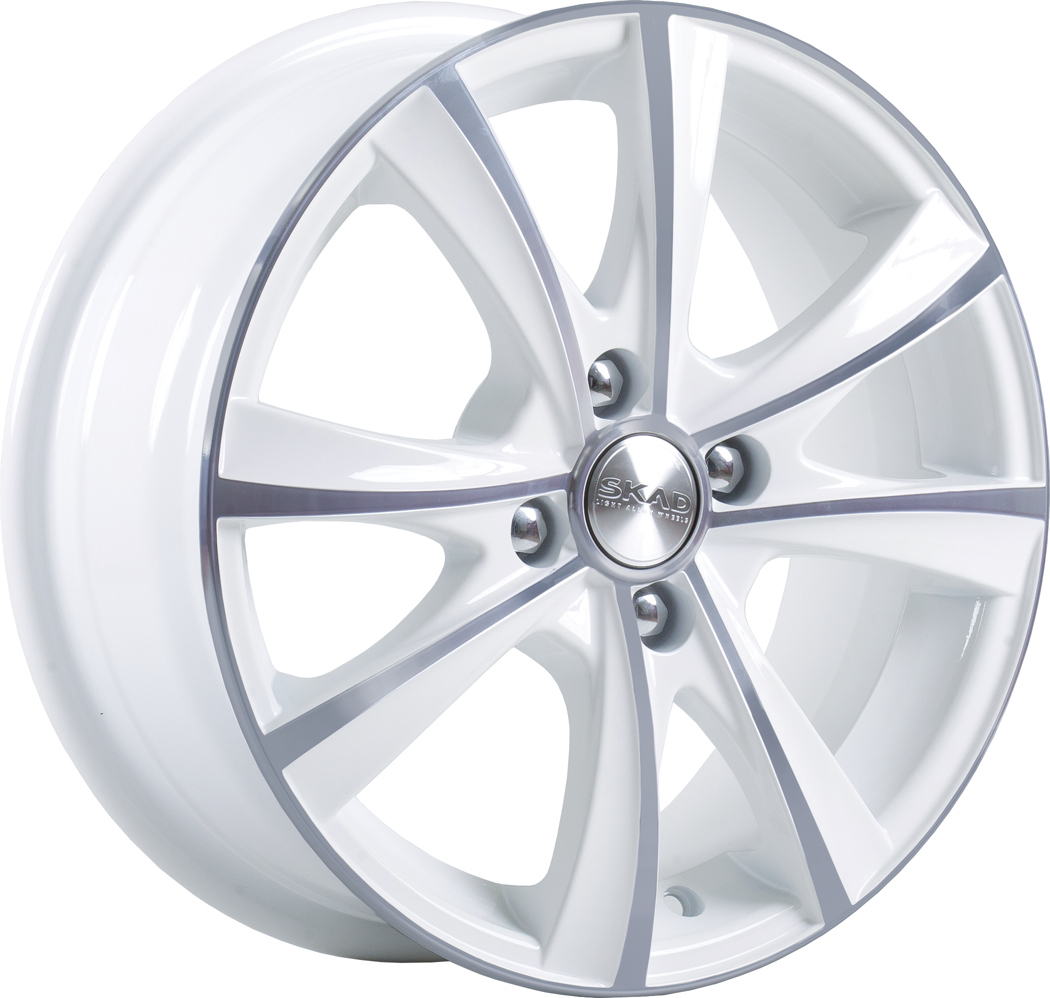 Скад Мальта 5.5x14/4x98 D58.6 ET38 Белый с полированной лицевой частью