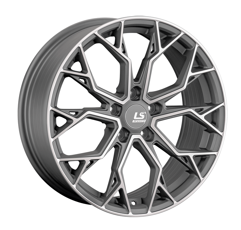LS RC61 8x18/5x114.3 D67.1 ET40 Темно-серый матовый .частично полированный