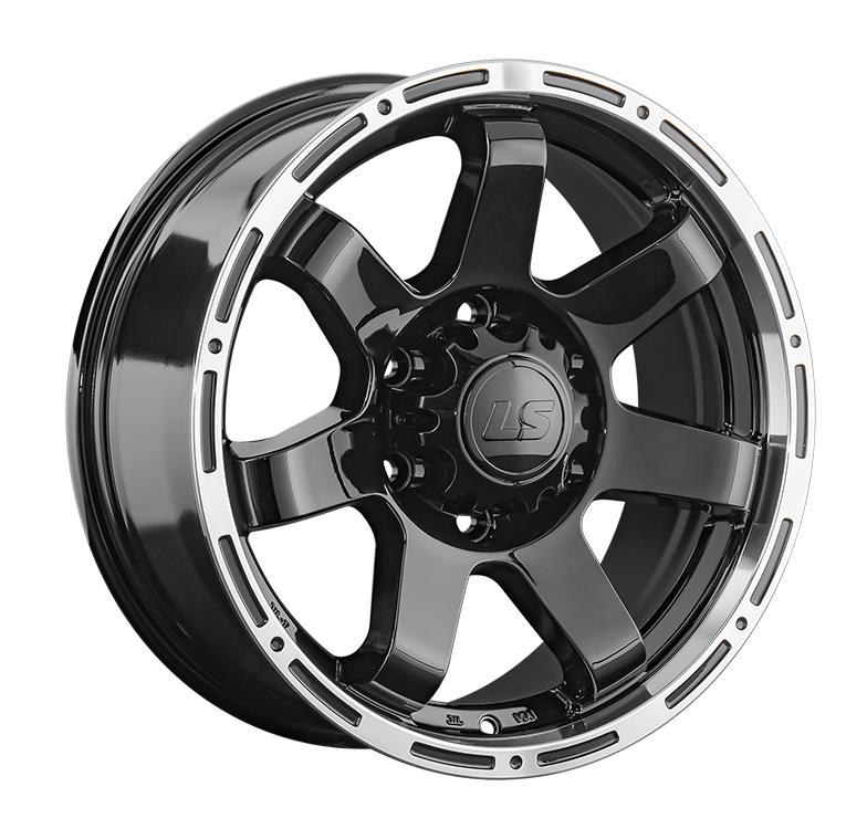 LS 1289 7.5x17/6x139.7 D106.1 ET25 Черный с полированным ободом