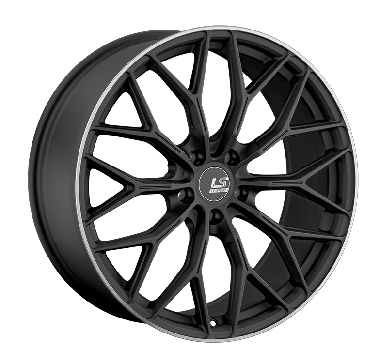 LS RC69 9x20/5x114.3 D67.1 ET45 Черный матовый с полированным ободом