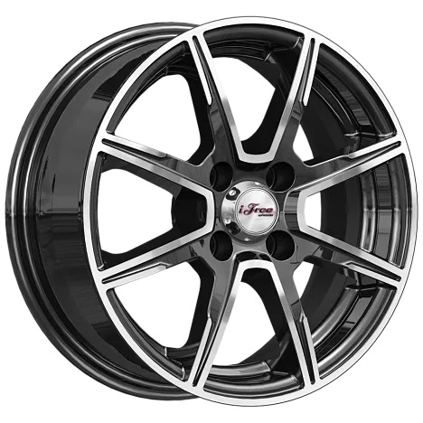 iFree Майами лайт 5.5x14/4x100 D67.1 ET35 Чёрный глянцевый с полированной лицевой частью