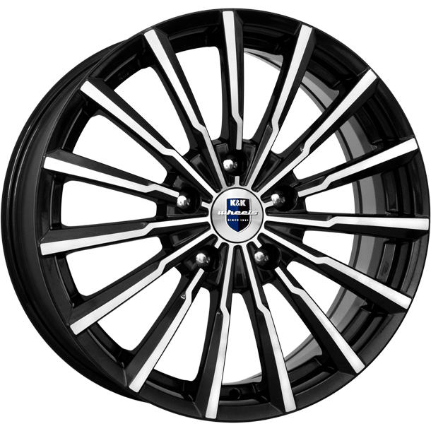 K&K Акцент 5.5x14/4x100 D67.1 ET39 Черный глянцевый с полированными элементами лицевой поверхности