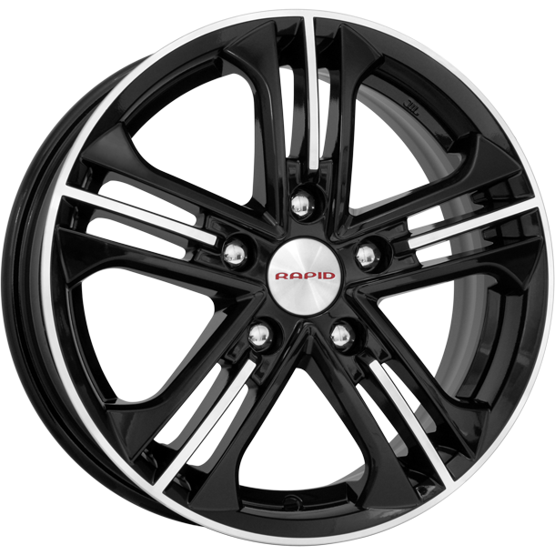 K&K Trinity 6x15/5x114.3 D67.1 ET45 Черный глянцевый с полированными элементами лицевой поверхности