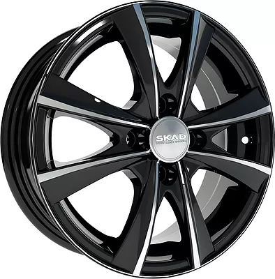 Скад Мальта 5.5x14/4x100 D56.6 ET49 Чёрный глянцевый с полированной лицевой частью