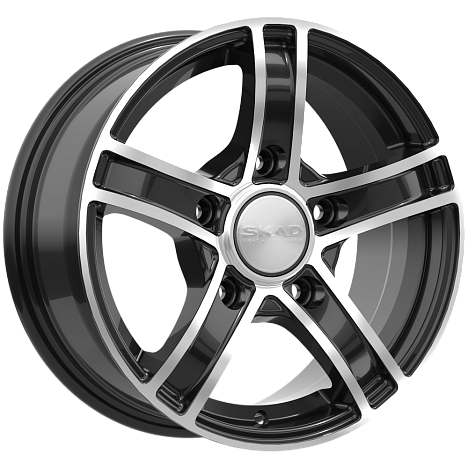 Скад Трофи 6.5x15/5x139.7 D98.5 ET40 Чёрный глянцевый с полированной лицевой частью