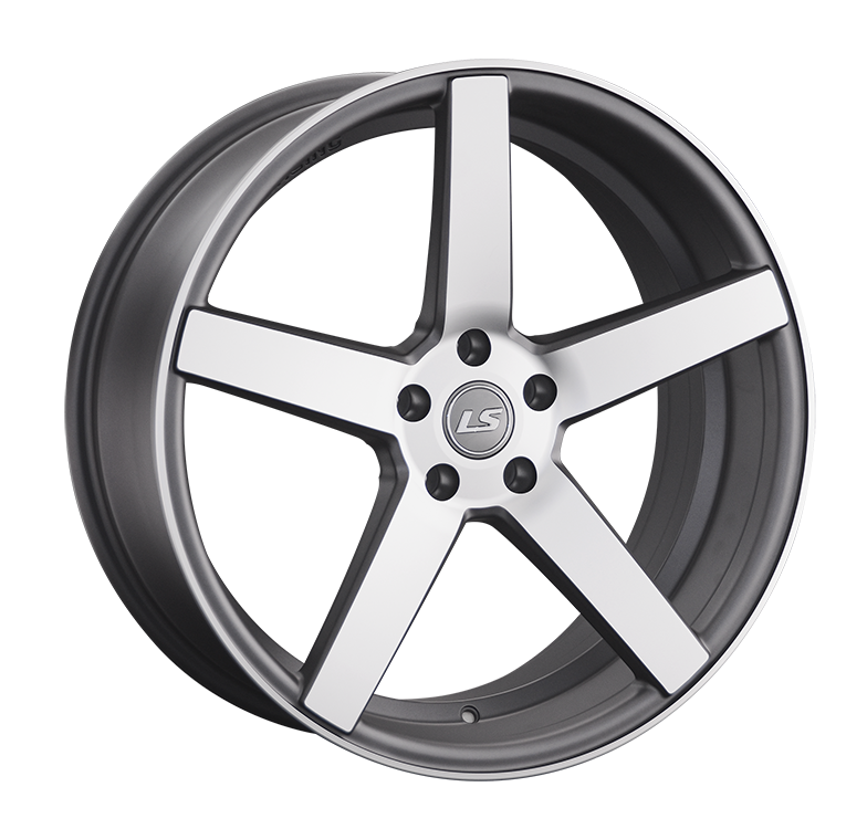 LS742 9x20/5x112 D66.6 ET25 Темно-серый матовый .частично полированный