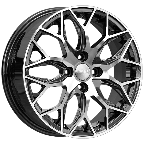 Скад Фабиан 6x16/4x98 D58.5 ET35 Чёрный глянцевый с полированной лицевой частью