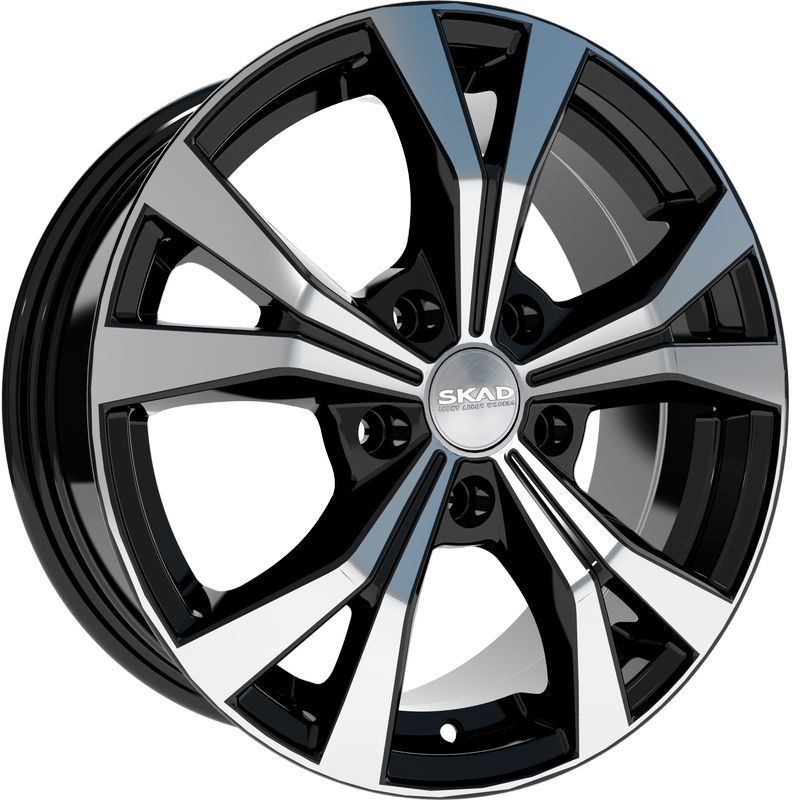 Скад Нагано 6.5x16/5x114.3 D67.1 ET45 Чёрный глянцевый с полированной лицевой частью