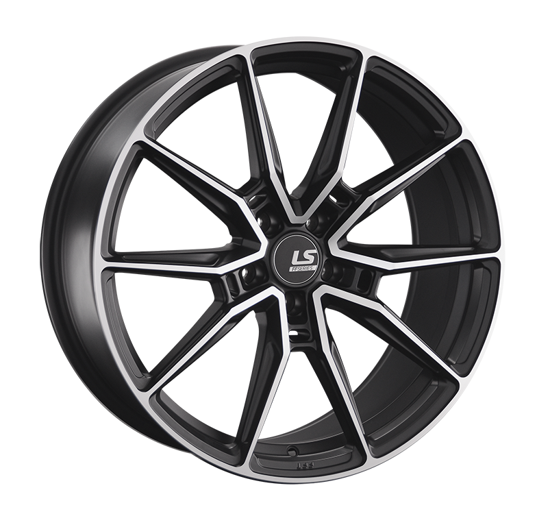 LS RC58 9x20/5x112 D66.6 ET26 Черный матовый полностью полированный
