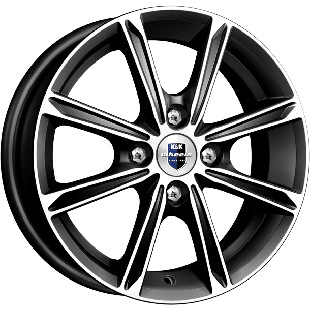 K&K Флэш 5x14/4x98 D58.5 ET35 Черный глянцевый с полированными элементами лицевой поверхности