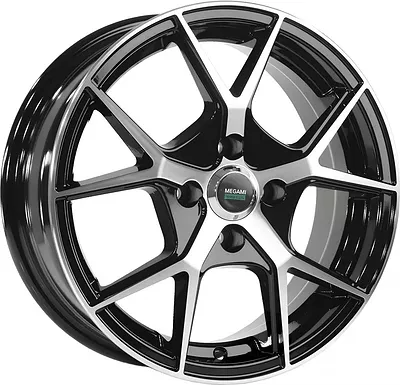 Megami MGM-18FF 6x15/4x100 D60.1 ET50 Насыщенный темно-серый полностью полированный
