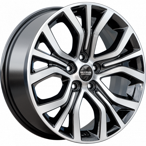 Скад KL-293 7x18/5x114.3 D67.1 ET38 Чёрный глянцевый с полированной лицевой частью