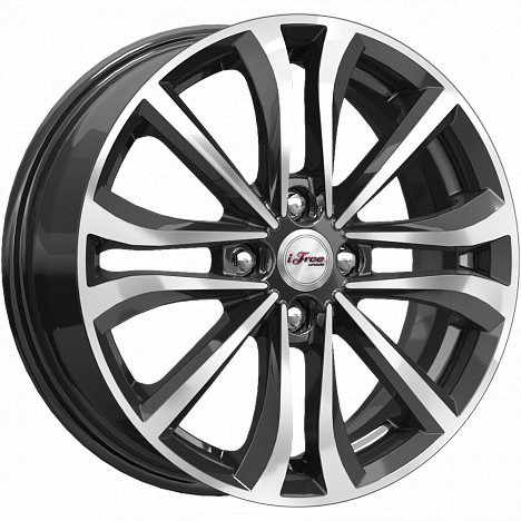 iFree Панган 6x16/4x100 D60.1 ET45 Чёрный глянцевый с полированной лицевой частью