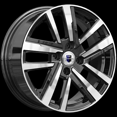 K&K Хант 6x15/4x100 D67.1 ET45 Черный глянцевый с полированными элементами лицевой поверхности