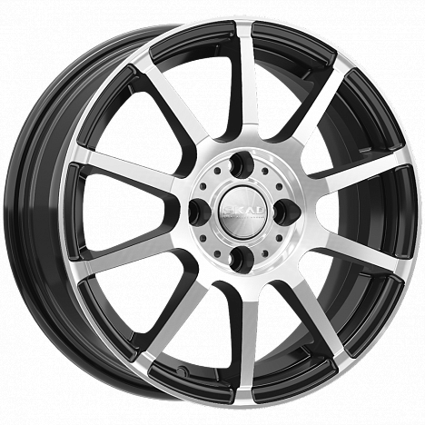 Скад Акита 6x15/5x100 D57.1 ET38 Чёрный глянцевый с полированной лицевой частью