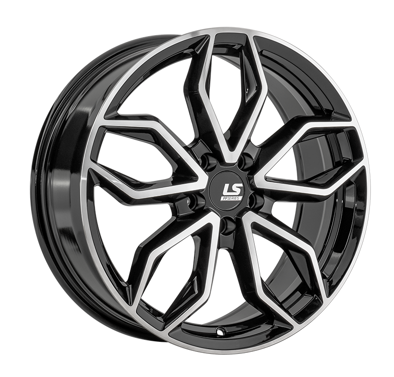 LS RC104 7.5x18/5x114.3 D67.1 ET45 Чёрный полностью полированный