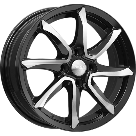 Скад Осака 6x15/4x100 D54.1 ET48 Чёрный глянцевый с полированной лицевой частью