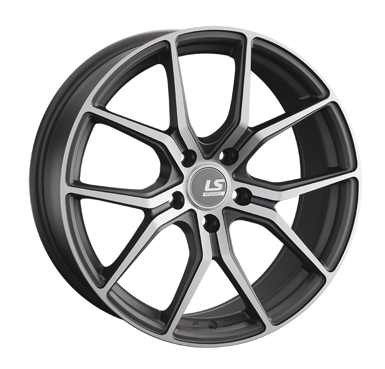 LS RC47 8x18/5x114.3 D67.1 ET35 Темно-серый матовый .частично полированный