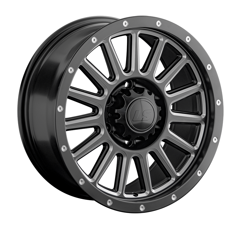 LS 1347 8.5x17/6x139.7 D106.1 ET25 Черный с полированной лицевой частью