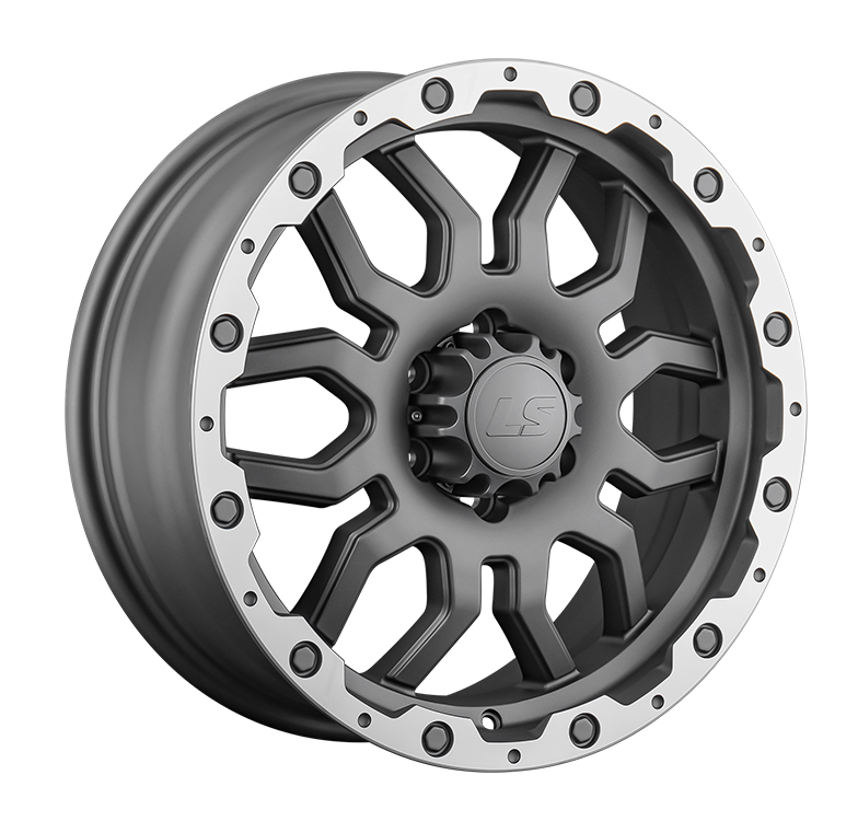 LS 1285 7.5x17/6x114.3 D66.1 ET40 Матовый темно-серый с полированным ободом