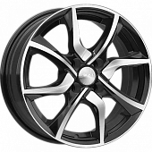 Скад Тулон 6x15/4x108 D65.1 ET27 Чёрный глянцевый с полированной лицевой частью