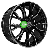 PDW 5438 8x18/5x112 ET30 D66,56 Gloss Black Machine Edge and Milled Spoke ()