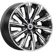 K&K Галего 7.5x19/5x114.3 D64.1 ET40 Черный глянцевый с полированными элементами лицевой поверхности