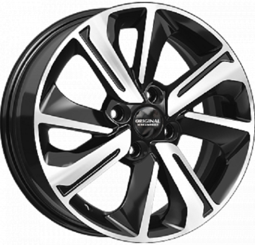 Колесный диск Скад KL-319 6x15/4x100 D54.1 ET46 Глянцевый черный с полированной лицевой частью купить в Самаре фото №1