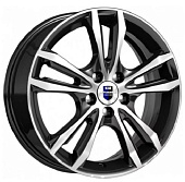 K&K Samara 6x16/4x114.3 D67.1 ET40 Черный глянцевый с полированными элементами лицевой поверхности