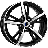 K&K Фишт 6.5x16/5x110 D65.1 ET39 Черный глянцевый с полированными элементами лицевой поверхности