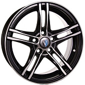 Venti 1505 6x15/5x100 D57.1 ET38 Глянцевый черный с полированной лицевой частью
