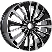 K&K Flanker 6.5x17/5x110 D65.1 ET39 Черный глянцевый с полированными элементами лицевой поверхности