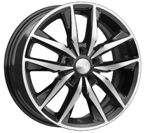 Колесный диск Скад Тирион 6.5x16/5x100 D57.1 ET43 Чёрный глянцевый с полированной лицевой частью купить в Самаре фото №1