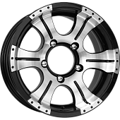 K&K Байконур 8x16/6x139.7 D108.5 ET20 Черный глянцевый с полированными элементами лицевой поверхности