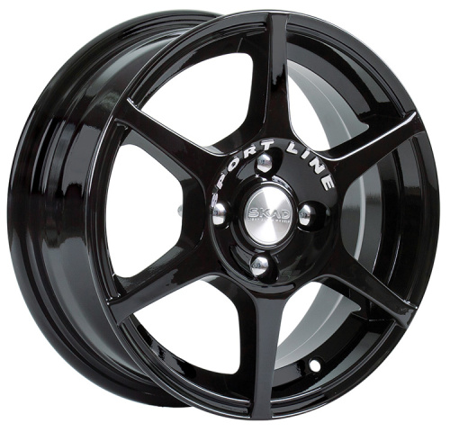 Колесный диск Скад Ягуар 5.5x14/4x100 D67.1 ET38 Чёрный глянцевый с полированной лицевой частью купить в Самаре фото №1