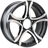 Venti 1610 6.5x16/5x139.7 D98 ET40 Глянцевый черный с полированной лицевой частью