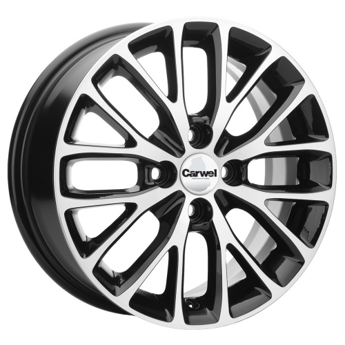 Колесный диск Carwel Риорита 112 6x15/4x100 D54.1 ET46 Чёрный глянцевый с полированной лицевой частью купить в Самаре фото №1